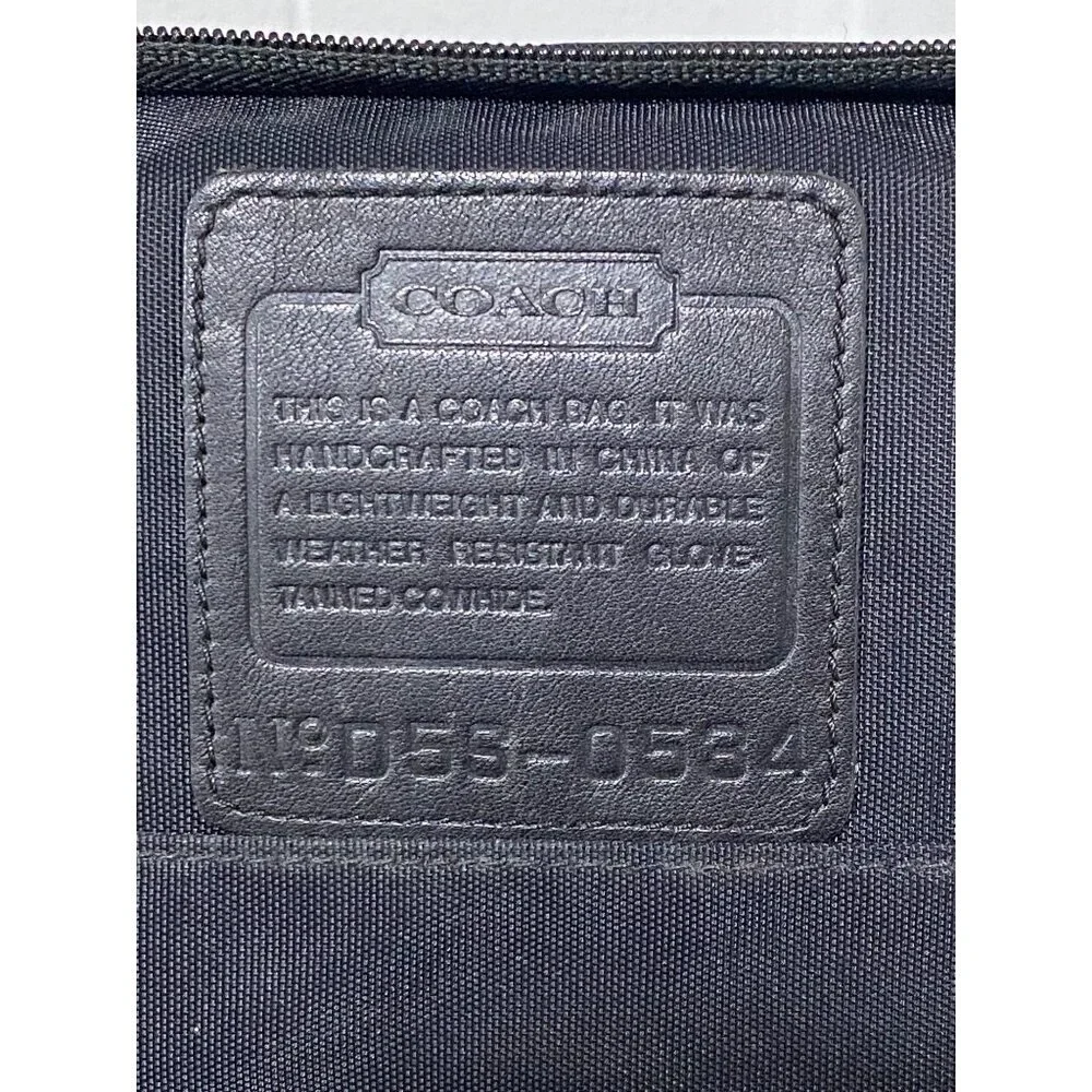 Vintage Coach Leather Nylon Laptop Tablet Case Bag in Black